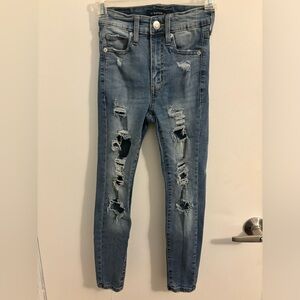 Aeropostale Ripped Denim Super High Rise Jegging, Size 000